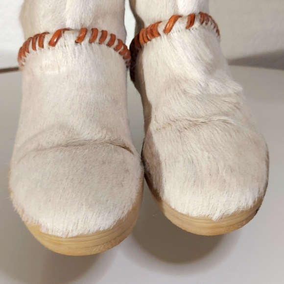 Diadora Vintage White Fur & Leather Wedge Heel Boots - Picture 16 of 16